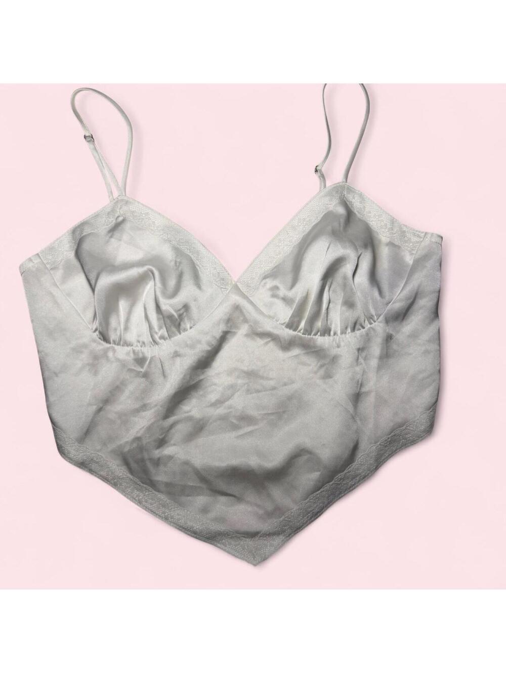 Cotton Candy LA White Satin Lace Corset Cami 🤍